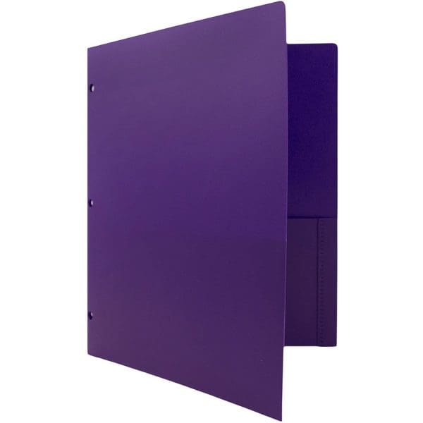 6 PCs Bundle JAM Paper 2 Pocket 3 Hole Punched Plastic Presentation School Folder, Purple - Image 4