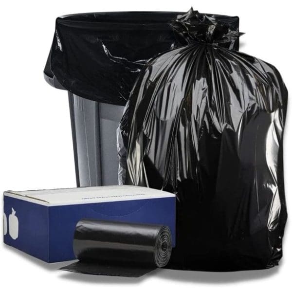 Plasticplace 55-60 Gallon Trash Bags - Black, case of 50 bags