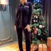 2 PCs Women Luxurious Soft Velvet Outfit Set With Side Animal Print Design Formal/Special Occasion Wear