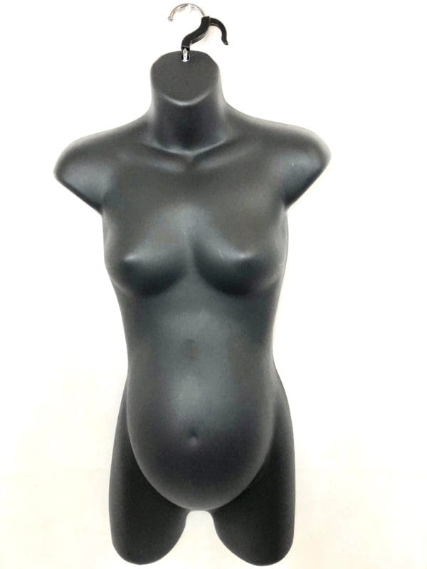 Pregnant Female Plastic Dress Torso Mannequin Molded Form With Swivel Hook & Hollow Back