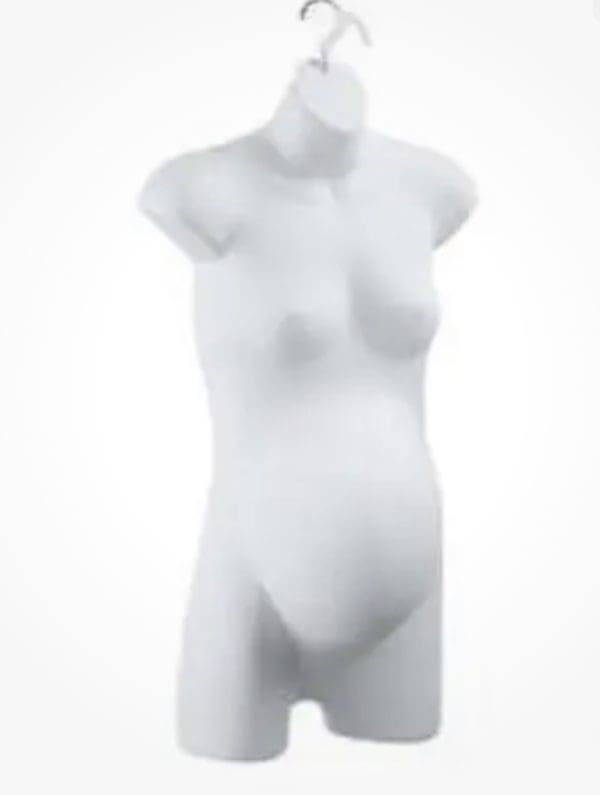Pregnant Female Plastic Dress Torso Mannequin Molded Form With Swivel Hook & Hollow Back - Image 2