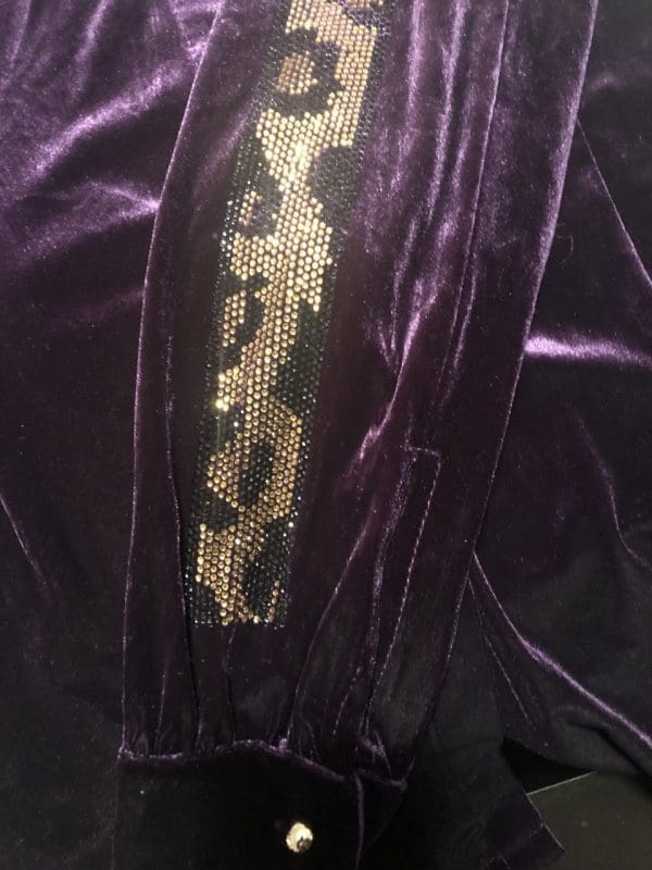 2 PCs Women Luxurious Soft Velvet Outfit Set With Side Animal Print Design Formal/Special Occasion Wear - Image 8
