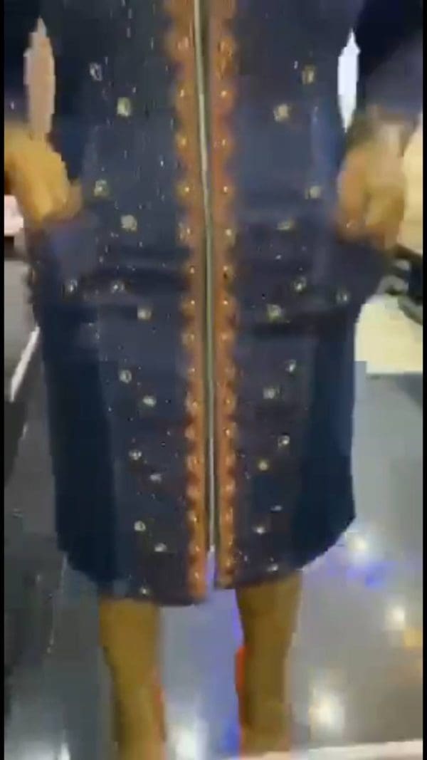 Women 1 PC Denim Blue Jean Dress With Front Glittering Stones Design Front Zip Up & Two Front Pockets Causal/Formal Wear Size 58 - Image 8