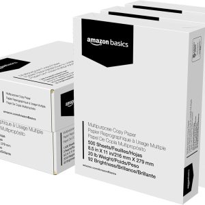 Amazon Basics Multipurpose Copy Printer Paper, 20 lb, 8.5 x 11 Inches, 3 Reams (1,500 Sheets), 92 Bright White for Home Use