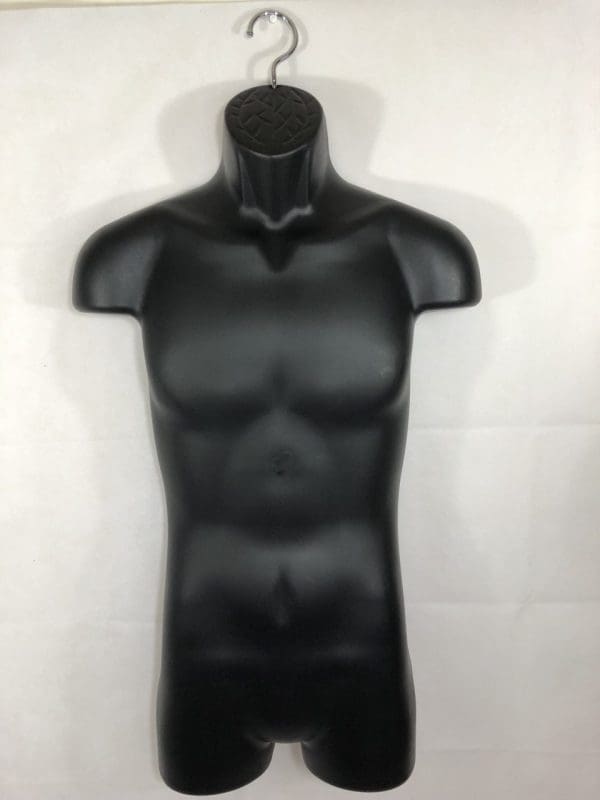 Male Full Plastic Display Mannequin With Swivel Hook For Stand Or Wall Hanging Black - Image 2
