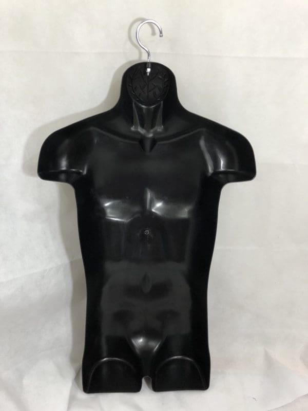 Male Full Plastic Display Mannequin With Swivel Hook For Stand Or Wall Hanging Black - Image 3