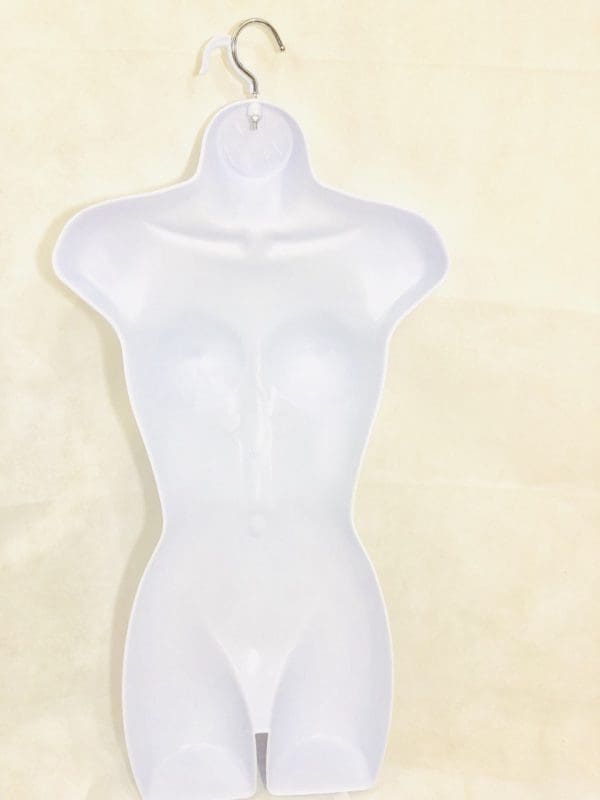 Female Full Plastic Display Mannequin With Swivel Hook For Stand Or Wall Hanging & Hollow Back-White - Image 3