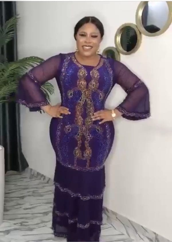 Women 1 PC Elegant Designed Front & Back Long Dress Turkey Made Size 48 Purple