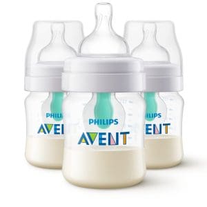 3 Pack Philips Avent Anti-colic Baby Bottle with AirFree Vent 4oz  Clear