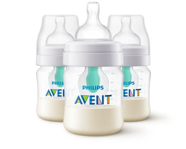 3 Pack Philips Avent Anti-colic Baby Bottle with AirFree Vent 4oz  Clear
