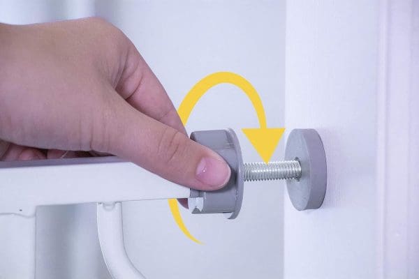 38.5-Inch Wide Walk Thru Baby Gate, Includes 6-Inch Extension Kit, Pressure Mount Kit, Wall Cups - Image 3