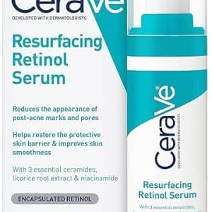 CeraVe Retinol Serum for Post-Acne Marks and Skin Texture | Pore Refining, Resurfacing, Brightening Facial Serum with Retinol and Niacinamide