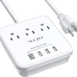 6 Ft Power Strip with 3 Outlets and 4 USB Ports(1 USB C), Non Surge Protector for Cruise Ship, Travel, Home Office, ETL Listed