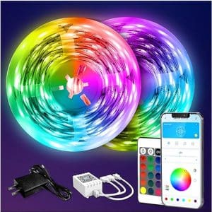 DAYBETTER Led Strip Lights 130ft Color Changing Lights Strip for Bedroom, Desk, Home Decoration, with Remote and 24V Power Supply