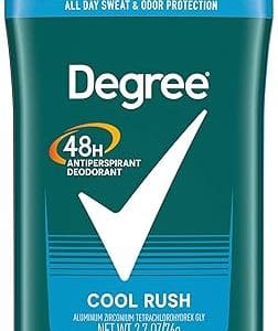Degree Men Original Antiperspirant Deodorant for Men, Pack of 2, 48-Hour Sweat and Odor Protection, Cool Rush 2.7 oz