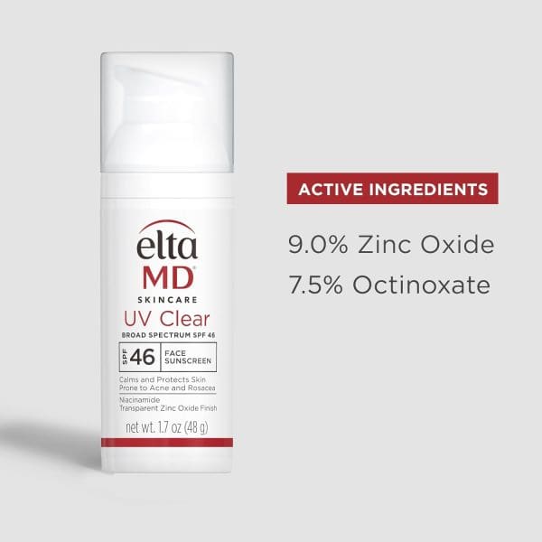 EltaMD UV Clear Face Sunscreen, SPF 46 Oil Free Sunscreen with Zinc Oxide, Protects and Calms Sensitive Skin and Acne-Prone Skin, Lightweight, Silky, Dermatologist Recommended 1.7oz Pump - Image 2