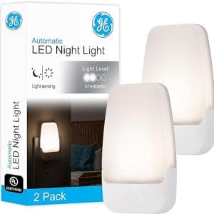 GE LED Night Light, Plug-in, Dusk to Dawn Sensor, Warm White, UL-Certified, Energy Efficient, Ideal Nightlight for Bedroom, Bathroom, Nursery