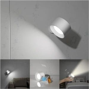 Koopala LED Wall Sconces, Wall Mounted Lamps with Rechargeable Battery Operated Dim 3 Brightness Removable Charging 360°Rotate Magnetic Ball,...
