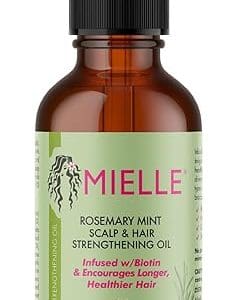 Mielle Organics Rosemary Mint Scalp & Hair Strengthening Oil With Biotin & Essential Oils, Nourishing Treatment for Split Ends and Dry Scalp