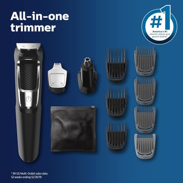 Philips Norelco Multigroomer All-in-One Trimmer Series 3000, 13 Pieces Men Grooming Kit, for Beard, Face, Nose, and Ear Hair Trimmer and Hair - Image 4