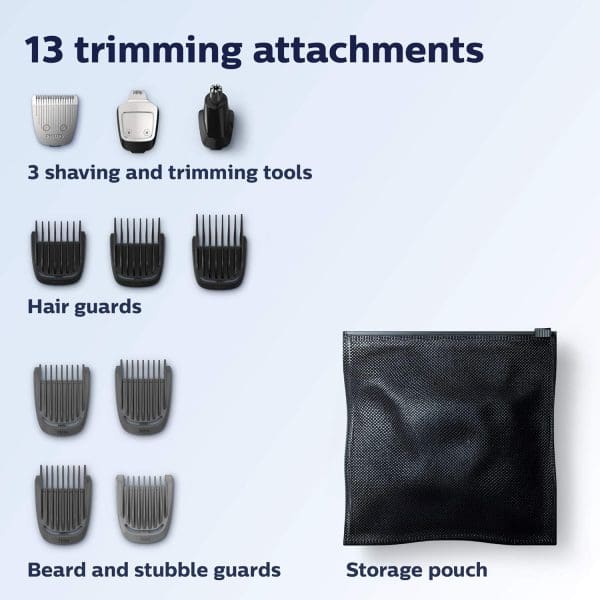 Philips Norelco Multigroomer All-in-One Trimmer Series 3000, 13 Pieces Men Grooming Kit, for Beard, Face, Nose, and Ear Hair Trimmer and Hair - Image 9