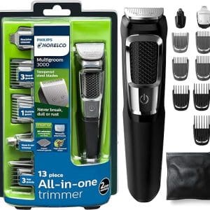 Philips Norelco Multigroomer All-in-One Trimmer Series 3000, 13 Pieces Men Grooming Kit, for Beard, Face, Nose, and Ear Hair Trimmer and Hair