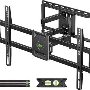 USX MOUNT Full Motion TV Wall Mount for Most 47-84 inch Flat Screen/LED/4K TV, Mount Bracket Dual Swivel Articulating Tilt 6 Arms, Max VESA 600x400mm, Holds up to 132lbs, Fits 8” 12” 16" Wood Studs