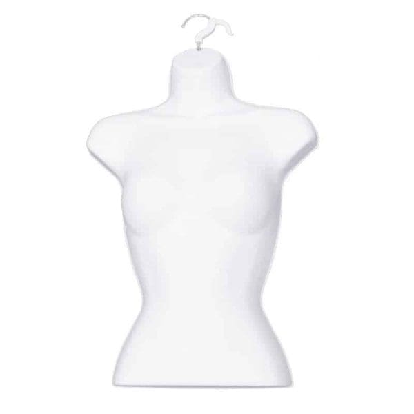 2 PCs Bundle: Female Half Body Plastic Display Mannequin (White/Black) - Image 6