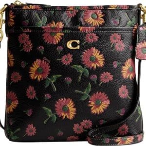 Coach Women’s Floral Printed Leather Kitt Crossbody Bag
