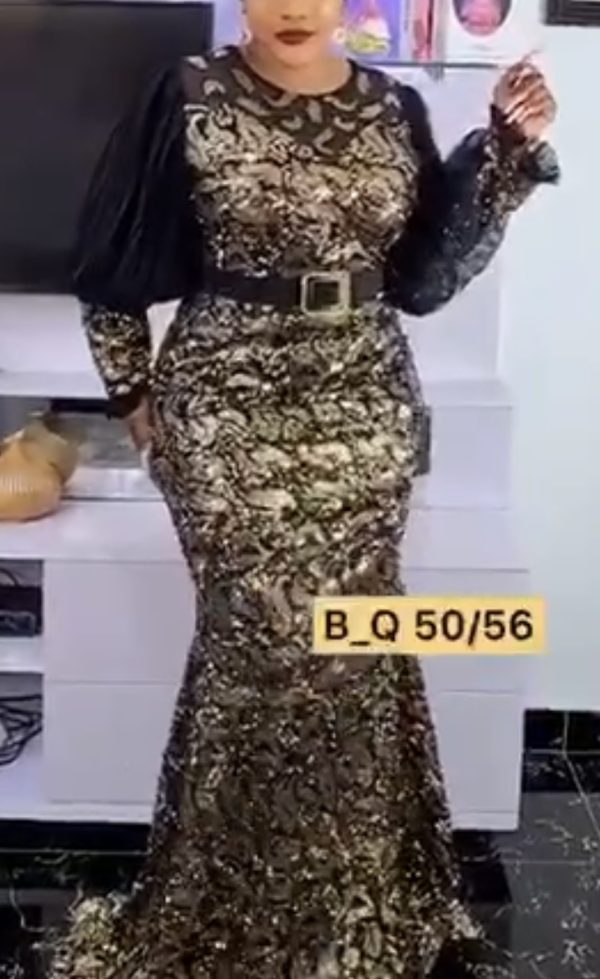 Women Gold Elegant Maxi Dress Sequin Design Special Occasion, Wedding, Party Formal Wear-Gold (Size 56) - Image 6