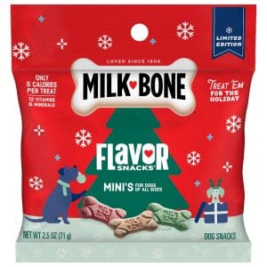 6 Packs Of Milk-Bone Mini’s Flavor Snacks Biscuits, Holiday Dog Treats, 2.5 oz Bag