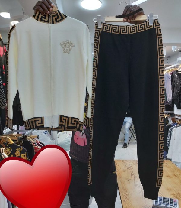 Women Top Zip Down Tracksuit Long Sleeve Casual Classy Wear Mid Waist Sweatpants - Image 2