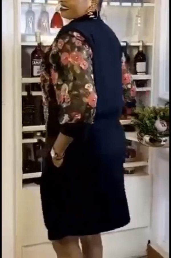 Women Classy Casual Wear Knee Length Dress Tiger Animal Print Special Occasion Formal Wear Black - Image 3