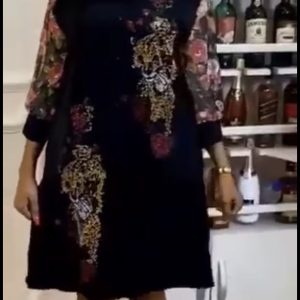 Women Classy Casual Wear Knee Length Dress Tiger Animal Print Special Occasion Formal Wear Black