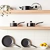 Basics Non Stick Kitchen Cookware 8-Piece Set, Non-Induction, Includes Pots and Pans, Black - Image 3