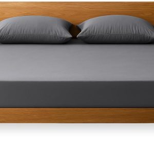 Grounding Sheet, Fitted King Size, Organic Cotton and Conductive Silver, Earth Connected Sheets for Improved Sleep, Pain Relief, Wellness. 78"x 80"x15", Gray Sheets with 15 Ft Grounding Cord