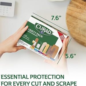 Alternative view of CURAD Assorted Bandages Variety Pack, 300 Count, 6 Styles Including Antibacterial, Waterproof, Sheer, Plastic, Heavy Duty & Flex-Fabric, Protects Scrapes, Cuts & Burns, Latex-Free