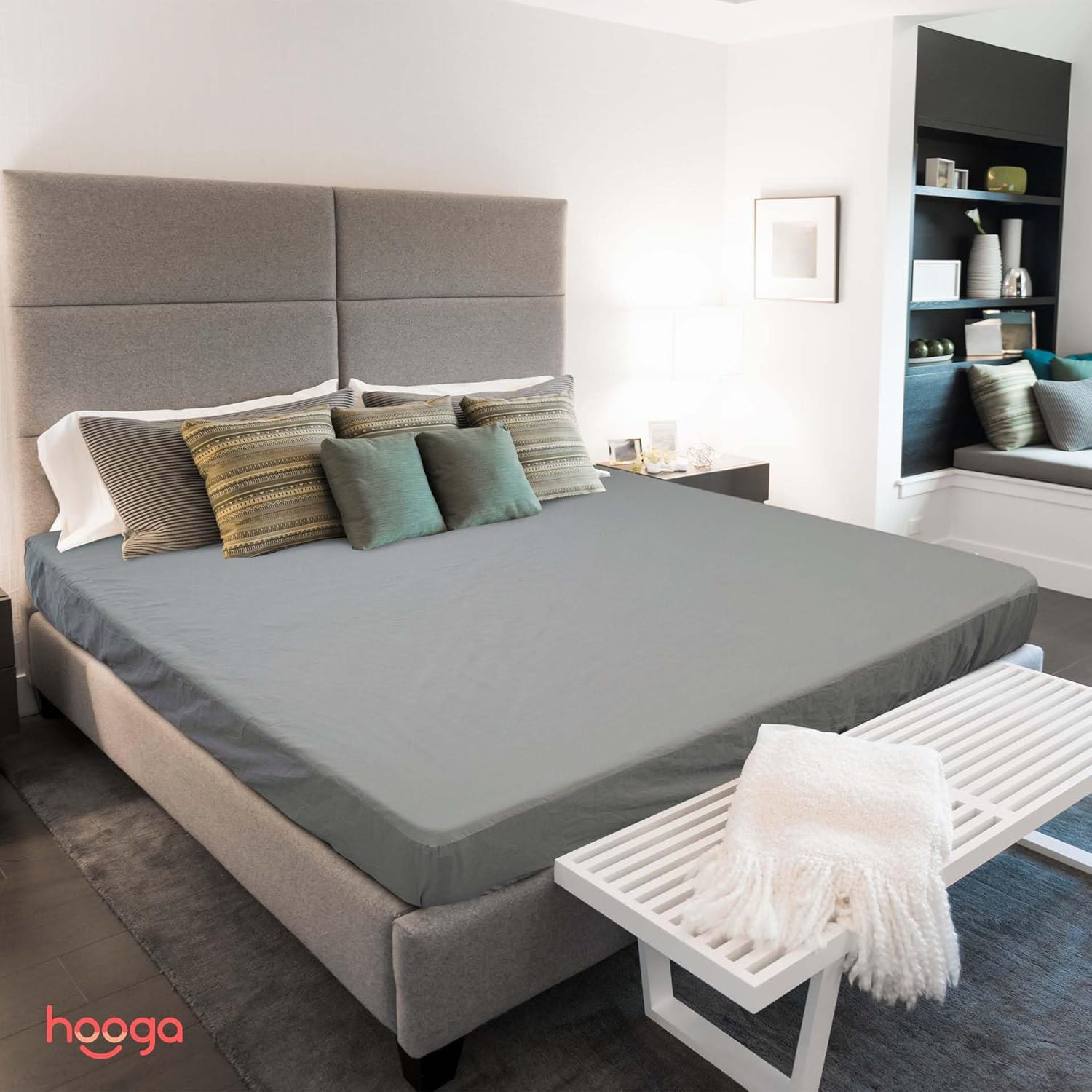 Grounding Sheet, Fitted King Size, Organic Cotton and Conductive Silver, Earth Connected Sheets for Improved Sleep, Pain Relief, Wellness. 78"x 80"x15", Gray Sheets with 15 Ft Grounding Cord - Image 7