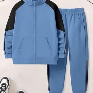 Alternative view of NECIOUS Boys Clothes 2 Piece Long Sleeve Zip Up Boys Sweatshirt Jacket and Jogging Sweatpants Kids Fall Winter Outfits 6-12Y