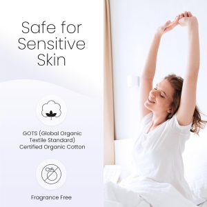 Alternative view of Grounding Sheet, Fitted King Size, Organic Cotton and Conductive Silver, Earth Connected Sheets for Improved Sleep, Pain Relief, Wellness. 78"x 80"x15", Gray Sheets with 15 Ft Grounding Cord