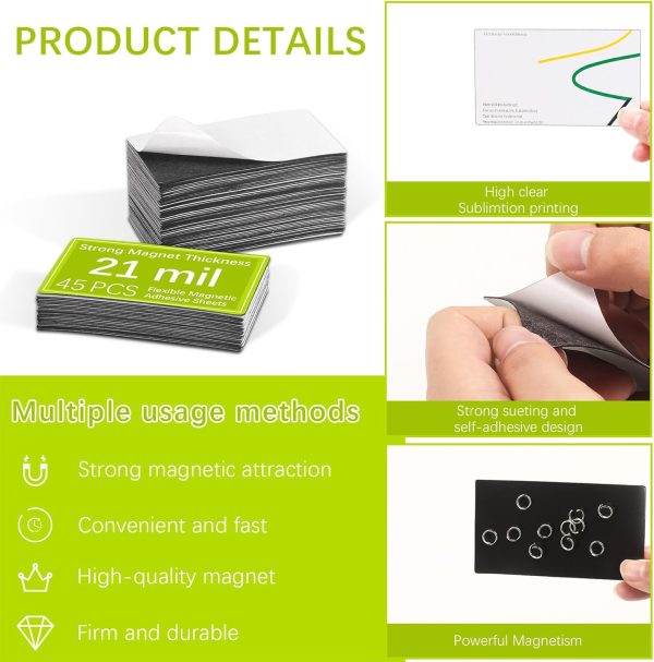 45 Pcs business card magnets peel and stick Promotional advertising Items Personalized Magnetic Business Cards 2x3.5 Inch - Image 3