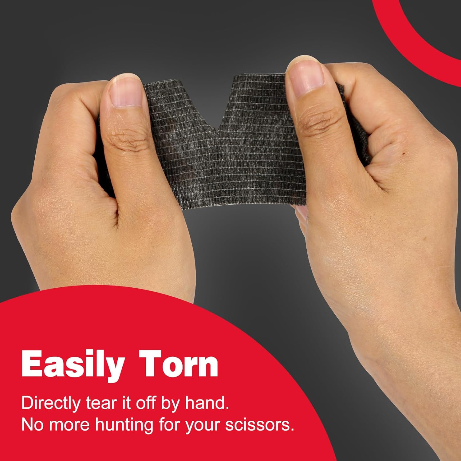 AZEN 16 Pack Self Adhesive Bandage Wrap Black, 2" X 5 Yards Black Athletic Tape, Vet Wrap, Tattoo Grip Tape Wrap,Ankle Tape, Cohesive Bandage Wrap - Image 3