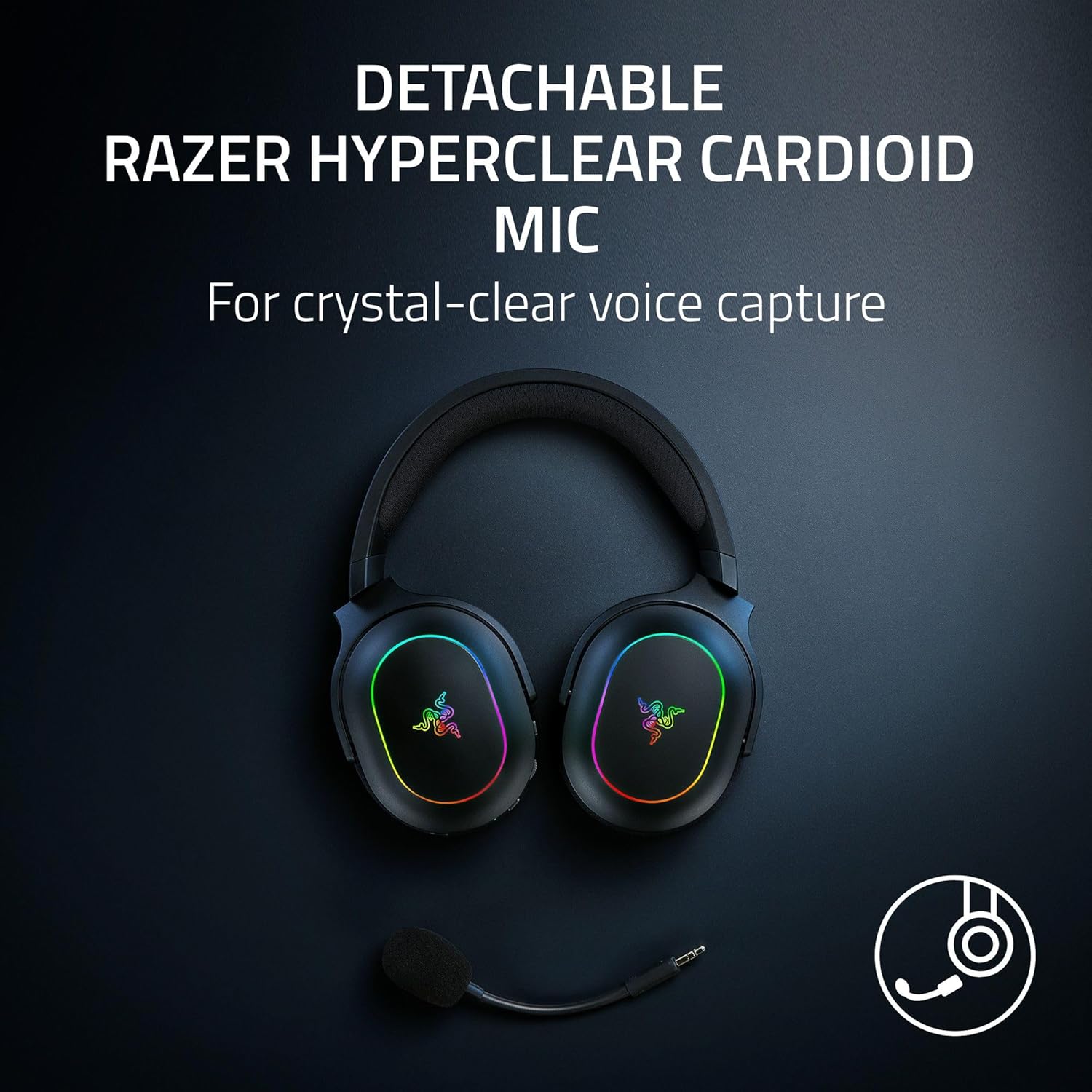 Razer Barracuda X Chroma Wireless Gaming Headset: 2.4GHz Wireless & Bluetooth - Lightweight - Chroma RGB - 40mm Drivers - Cardioid Mic - 70 Hr Battery - for PC, Mac, PS5, Switch 2, Smartphone - Black - Image 7