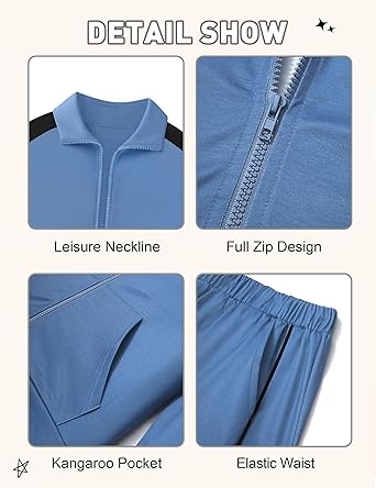 NECIOUS Boys Clothes 2 Piece Long Sleeve Zip Up Boys Sweatshirt Jacket and Jogging Sweatpants Kids Fall Winter Outfits 6-12Y - Image 3