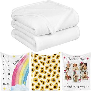 Sublimation Throw Blanket - Customizable, Heat Press, White, 40"x30"