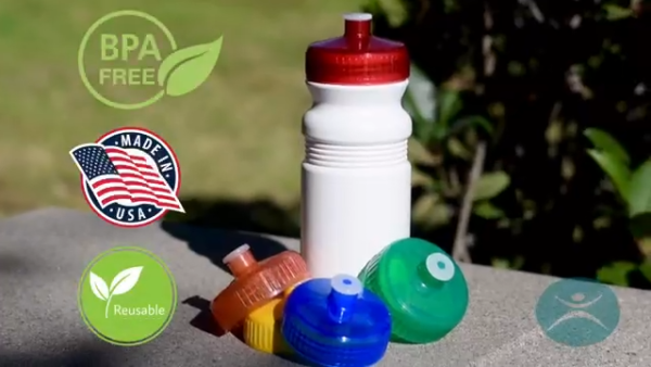 Rolling Sands USA Made 20 Ounce Sports Water Bottles - 24-Pack Bulk BPA-Free Blank Sports Bottles for Teams & Classrooms - Clear Frost Bottle/Variety Lid, No Smell No Taste - Image 9