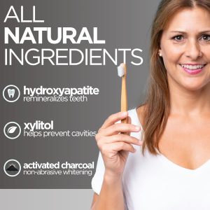 Alternative view of Wellnesse Activated Charcoal Whitening Toothpaste with Xylitol, Fluoride-Free Hydroxyapatite Black Charcoal Toothpaste for Adult Fresh Breath, Natural Teeth Whitening, Mint Flavor, 4 oz (Pack of 1)