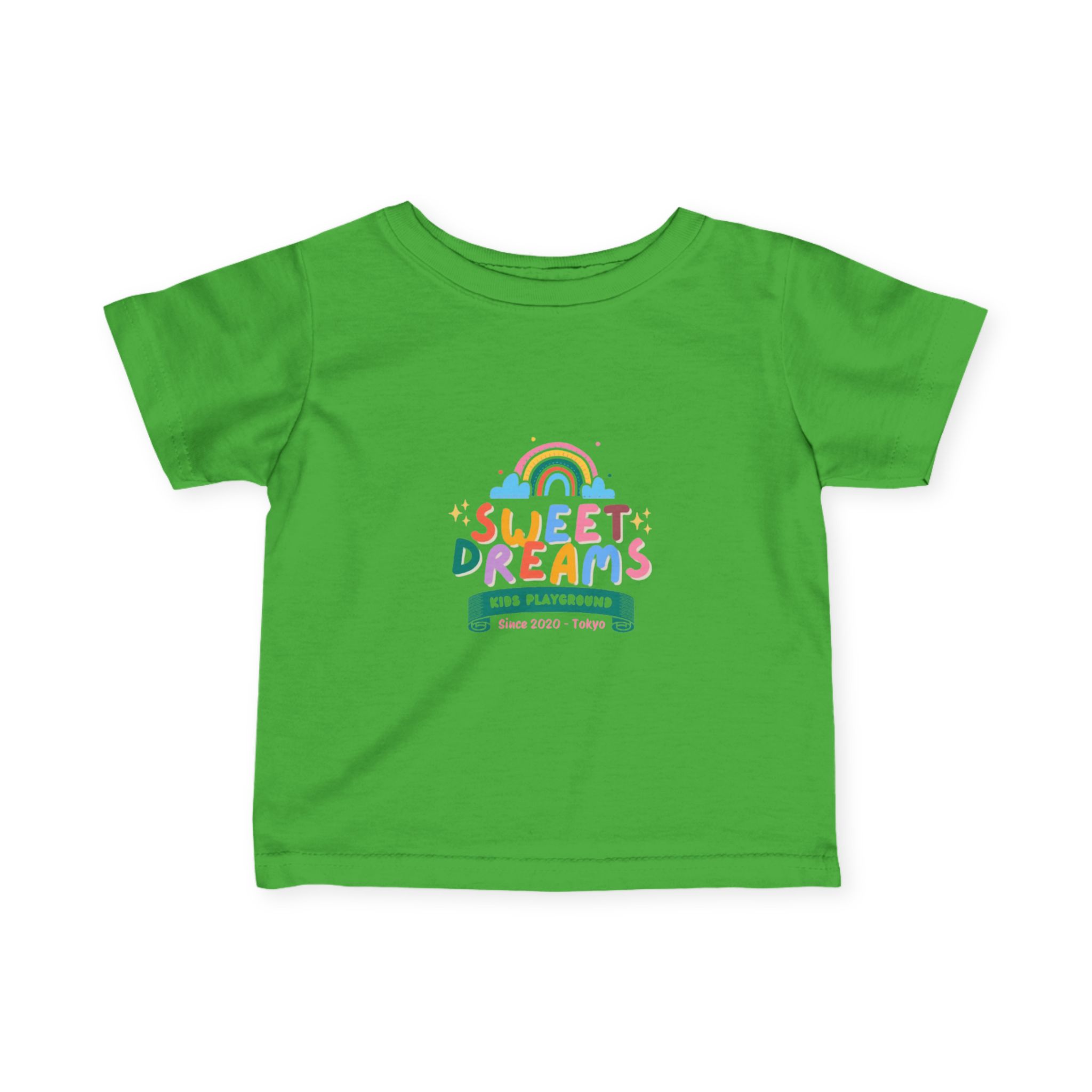 Sweet Dreams Kids Graphic Infant T-Shirt – Colourful Rainbow Playground Design - Image 16