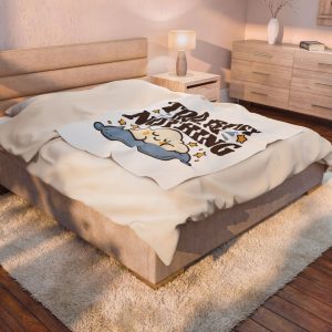 Too Busy Doing Nothing Throw Blanket – Cute Funny Quote Cloud Graphic Blanket - Image 4