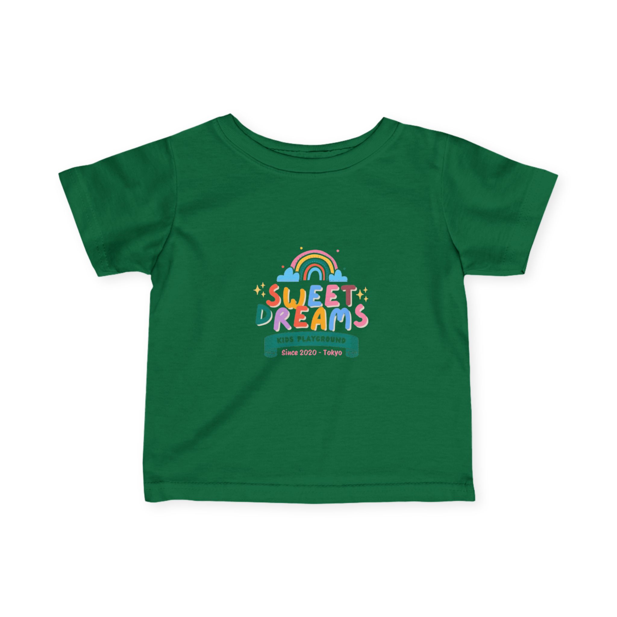 Sweet Dreams Kids Graphic Infant T-Shirt – Colourful Rainbow Playground Design - Image 19